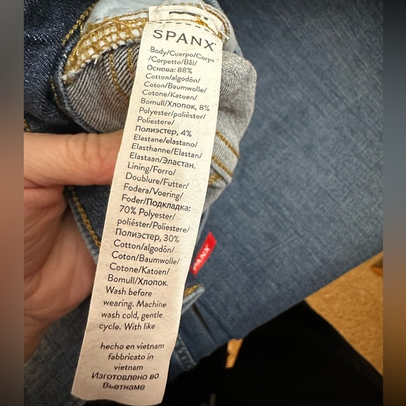 Spanx Cropped Wide Leg Jeans with Patch Pockets 1X (18-20) Tall - Picture 9 of 13